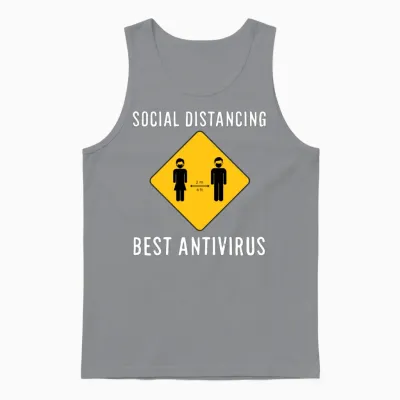 Funny Social Distancing Unisex Tank Top - Sport Grey