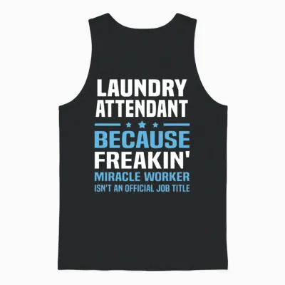 Laundry Attendant Unisex Tank Top - Black