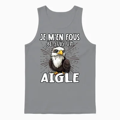 Je M'en Fous Je Suis Un Aigle - Sweet Bald Eagle T-Shirt, Black, S Unisex Tank Top - Sport Grey