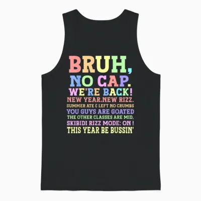 Funny Gen a Slang Teachers Happy 1st Day of School 2025 Unisex Tank Top - Black