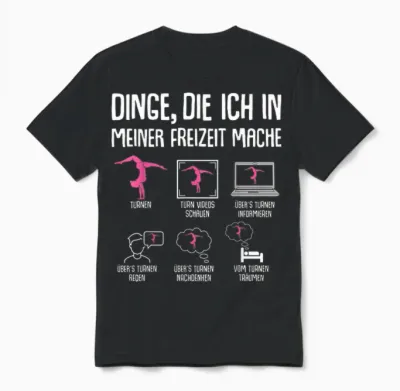 Gymnastics Girl's Unisex T-Shirt - Black