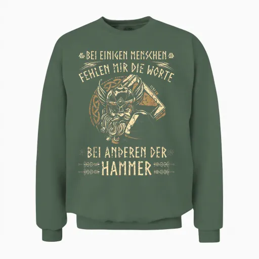 Viking Warrior Saying, Norse Viking T-Shirt, Black Unisex Sweatshirt - Military Green