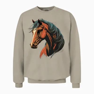 Race Horse Head Unisex Sweatshirt - Sand