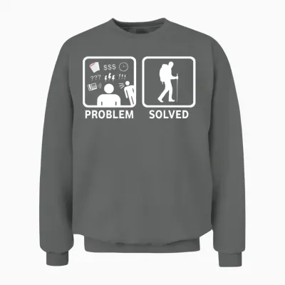 Funny Hiking Problem Solved Unisex Sweatshirt - Graphite Heather