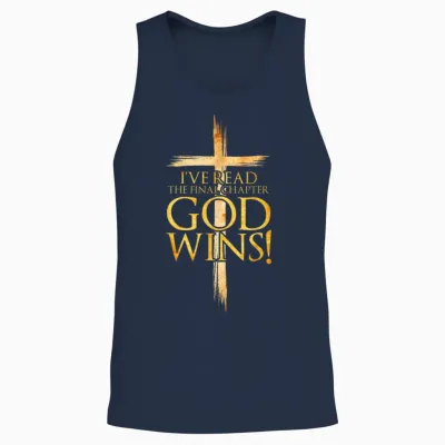 I've Read the Final Chapter God Wins Christian Faith Cross Unisex Tank Top - Navy