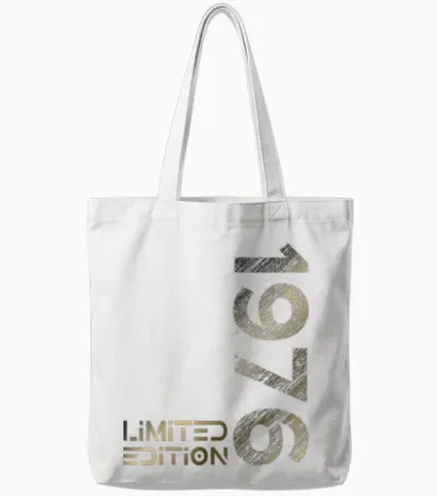 Limited Edition Vintage 1976 Man Woman 47th Birthday T-Shirt, Black Tote Bags - White