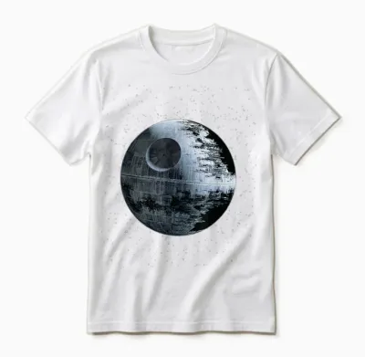 Star Wars Death Star Alone in a Crowd of Galaxies T-Shirt T-Shirt, Black, S Unisex T-Shirt - White