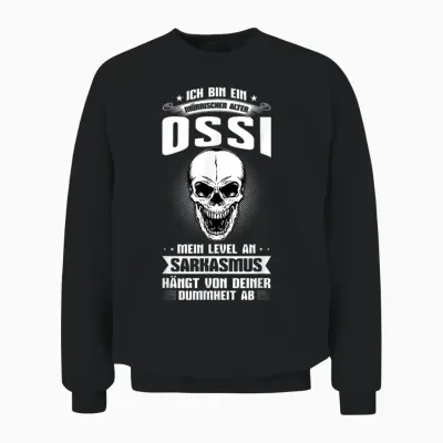 Ossi & Ostdeutschland Geschenk Unisex T-Shirt Schwarz Classic Half Sleeve Crew Neck T-Shirt Klein S Unisex Sweatshirt - Black