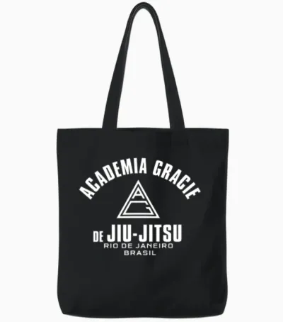 Academia Gracie De Jiu Jitsu Rio De Janeiro Tote Bags - Black