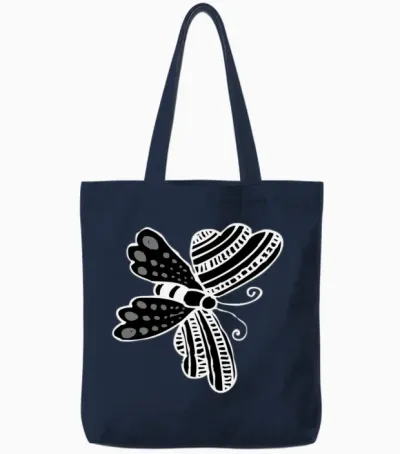 Butterfly Funny Tote Bags - Navy