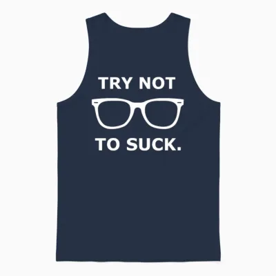 Try Not to Suck Unisex Tank Top - Navy