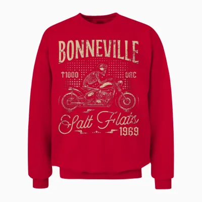 Bonneville Salt Flats Motorradrennen Vintage Biker Unisex Sweatshirt - Red