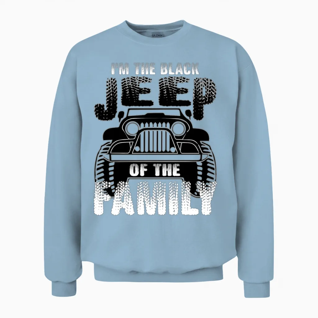 I Am Black Jeep of the Family Unisex Sweatshirt in Light Blue