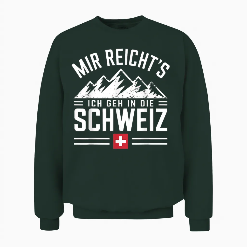 Ich Geh in Die Schweiz Auswandern Arbeiten Flagge Swiss Unisex Sweatshirt in Forest
