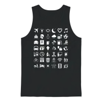 Symbol Travel Unisex Tank Top - Black – 1
