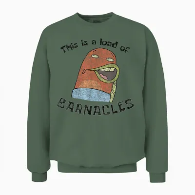Spongebob Squarepants This Is a Load of Barnacles Unisex Sweatshirt - Military Green