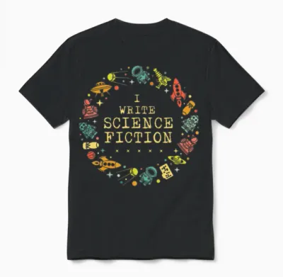 Cool I Write Science Fiction Author Science Nerds Unisex T-Shirt - Black
