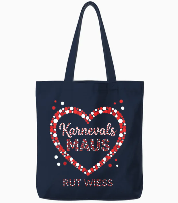 Carnival Mouse Heart Rut Wess Cologne Women's Fancy Dress Tote Bags in Navy