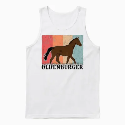 Oldenburg Horse Retro Unisex Tank Top - White