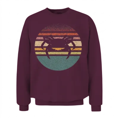 Crabbing Crab Retro Unisex Sweatshirt - Maroon