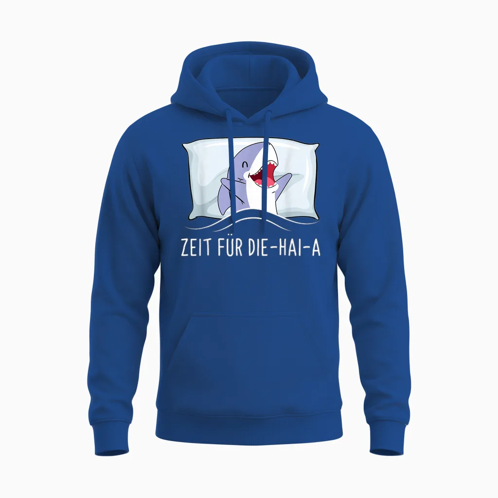 Zeit Für Die Haia Hai Sleep Shirt Tired Sleep Pyjama T-Shirt, Black Unisex Hoodie in Royal