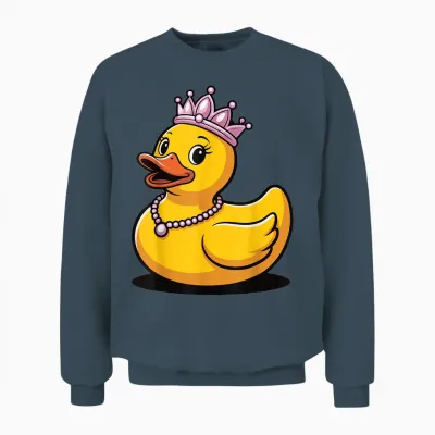 Canard En Caoutchouc Princesse Couronne Couronne Unisex Sweatshirt - Dark Heather
