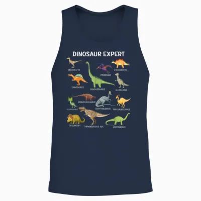 Dinosaur Boys Tee for Kids Adult Toddler Cute Mens Dinosaur Unisex Tank Top - Navy