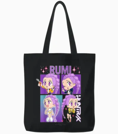 Kpop Demon Hunters Rumi Officially Licensed Tote Bags - Black