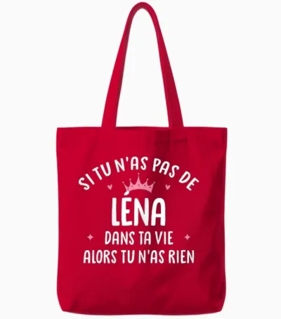Wife Girlfriend Humour Personalized Gift Name Léna T-Shirt, Black Tote Bags - Red