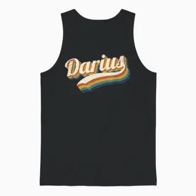 Vintage Darius Personnalisé Nom Darius Unisex Tank Top - Black