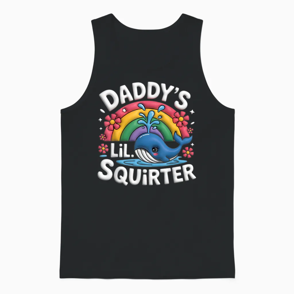 Inappropriate Funny Daddy' Lil Squirter Embarrassing Unisex Tank Top in Black