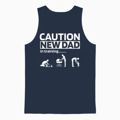 New Dad Funny Parenting Unisex Tank Top - Navy