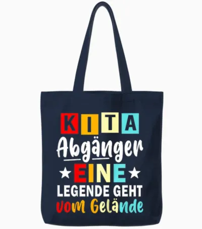 Kinder Kita Abgänger 2026 Eine Legende Geht Vom Gelände Schulkind Tote Bags - Navy