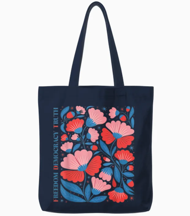 Subtle Anti-Trump Resistance Is Patriotic 4th of July Women Tote Bags in Navy