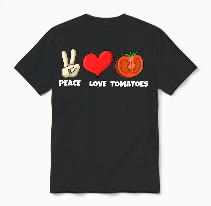 Funny Tomato Outfit Unisex T-Shirt in Black