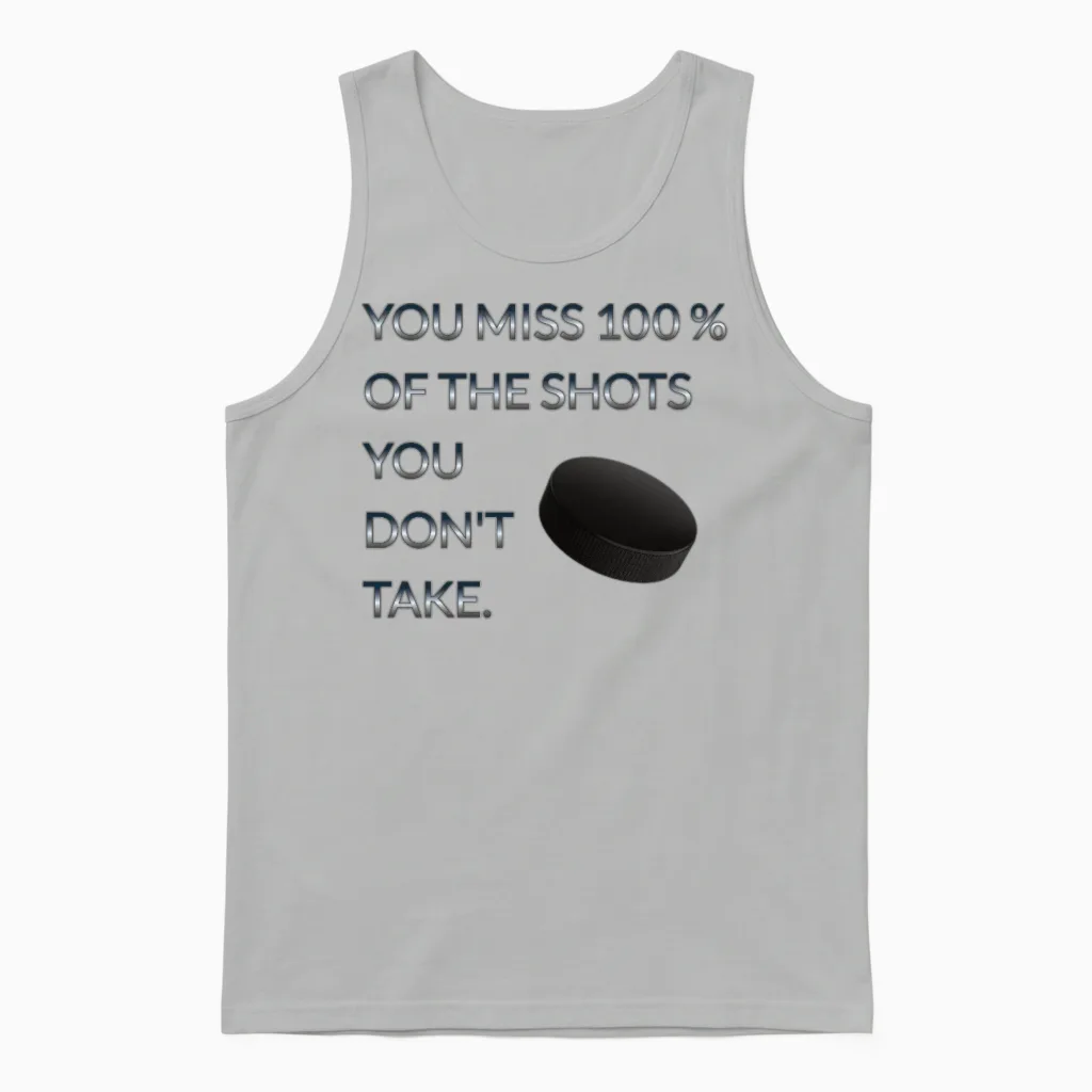 Encouraging Ice Hockey Quote Unisex Tank Top in Ash