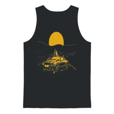 Car Speed Moon Travel Shirt Funny Unisex Tank Top - Black