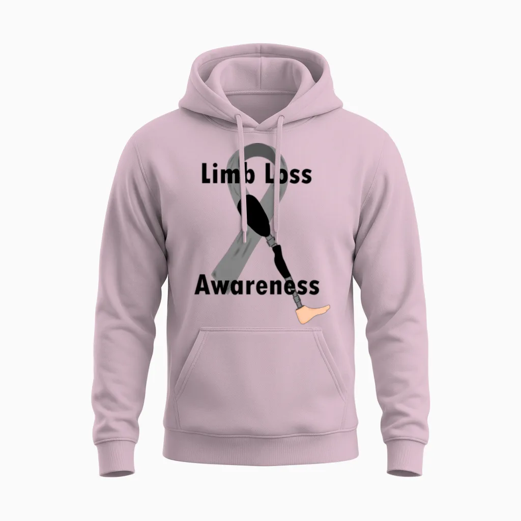 Limb Loss Awareness Ribbon Unisex Hoodie in Light Pink