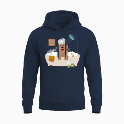Funny Dog in Bath Unisex Hoodie - Navy