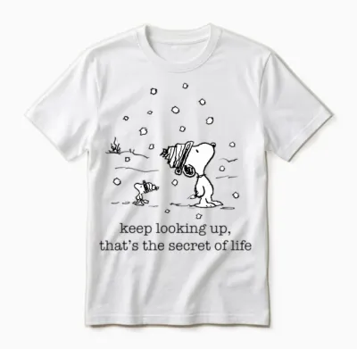 Peanuts - Snoopy and Woodstock Christmas Snowfall Unisex T-Shirt - White