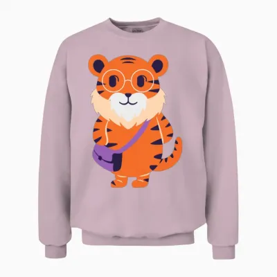 Funny Tiger Unisex Sweatshirt - Light Pink