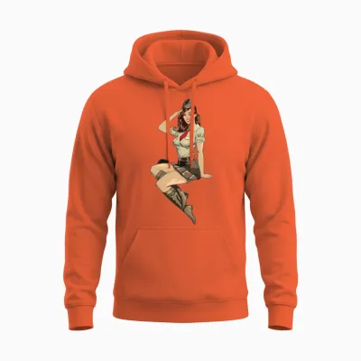 Pinup Salute Unisex Hoodie - Orange