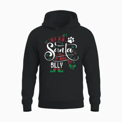 Billy Dog Christmas Dog Breed Unisex Hoodie - Black