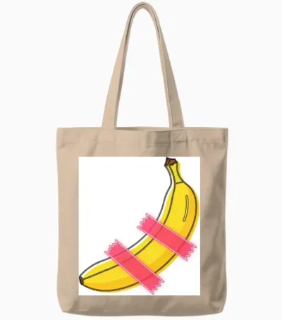 Retro Pop Banana Tote Bags - Natural