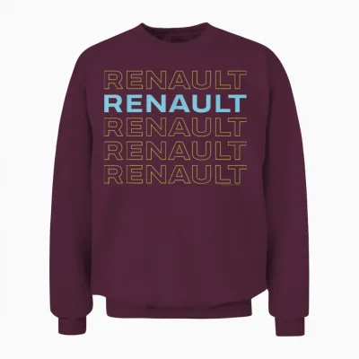 Renault Classic Stacked Text Logo Auto Unisex Sweatshirt - Maroon