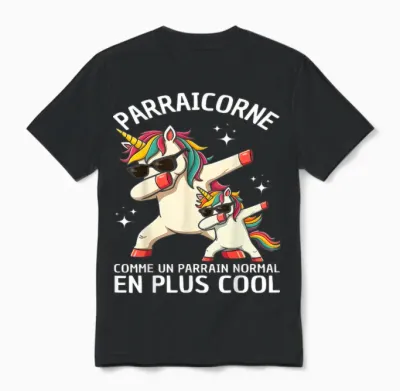 Parraicorne Funny Godfather Gift Unicorn Dab Unisex T-Shirt - Black
