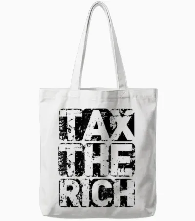 Tax the Rich - Aoc - Progressiver Punk Tote Bags - White