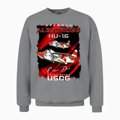 Grumman Hu-16 Albatross Coast Guard Aircraft Unisex Sweatshirt - Sport Grey