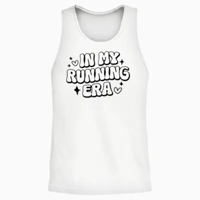In My Running Era Unisex Tank Top - White