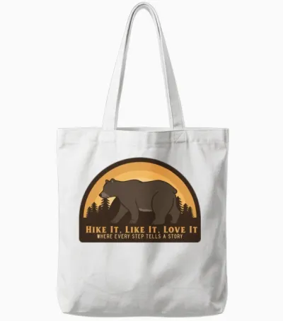 Hiking: Hike It, Like It, Love It Tote Bags - White